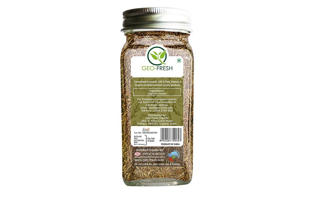 Geo-Fresh Organic Cumin Whole    Bottle  60 grams